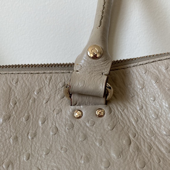Kate Spade Bristol Drive Loden Embossed Ostrich Soft Taupe Leather Bag - Picture 4 of 16